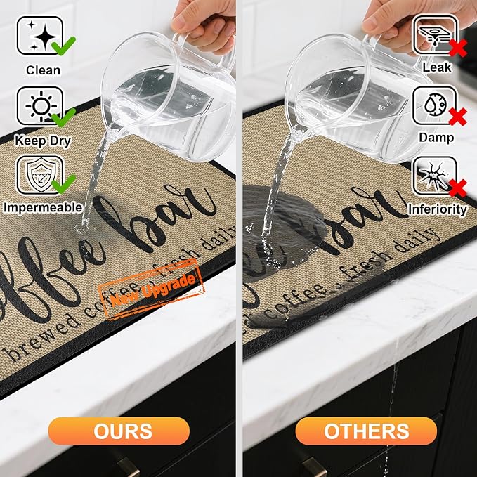 Dish Drying Mats for Kitchen Counter, Waterproof Coffee Mat for Countertop - Image 5