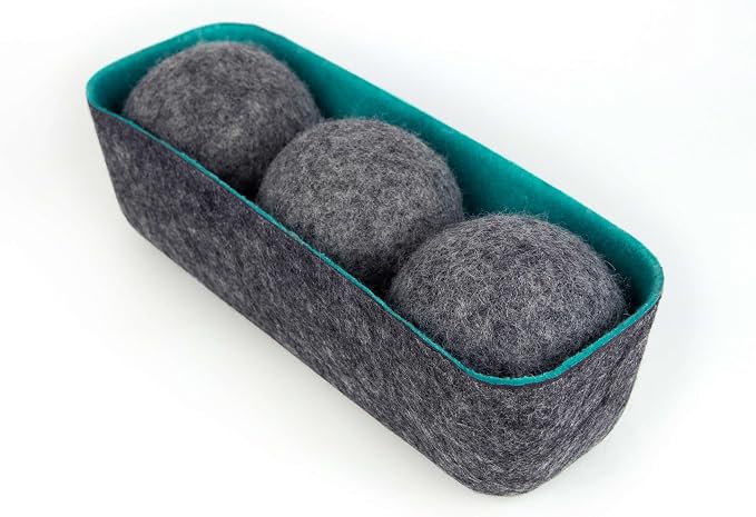 Three by Three Seattle Felt·Like·it!™ XL Wool Dryer Balls + Storage Bin: Reduce by ThreebyThreeSeattle
