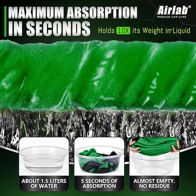 Airlab Microfiber Towels for Cars Wash Drying Thick Plush Cleaning Cloth Auto - Image 4