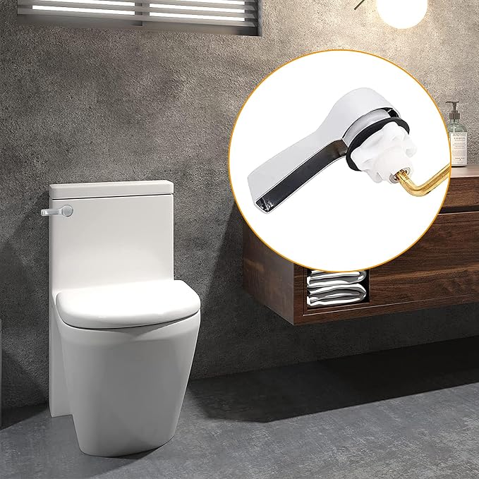 Hibbent Universal Metal Front Mount Toilet Handle Replacement Kit, Brass Toilet - Image 8