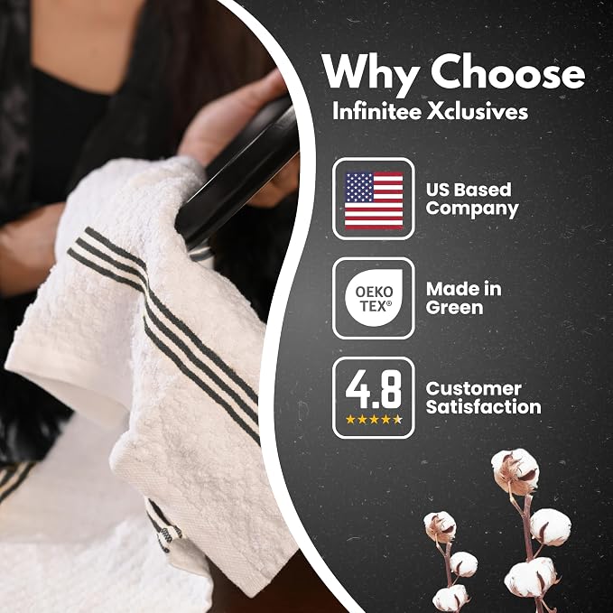 Infinitee Xclusives Premium Dish Cloth 100% Cotton 12 x 12 Inches |Pack of 4| - Image 4