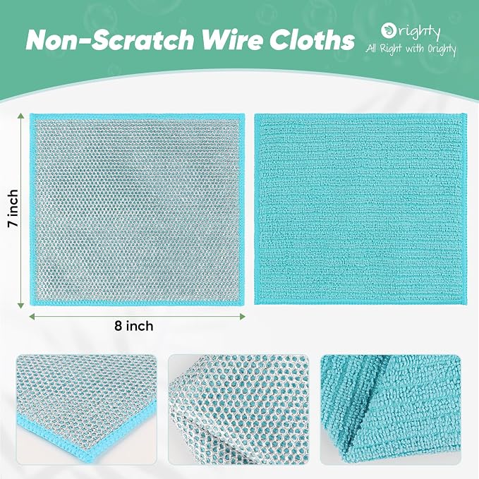 Orighty Multipurpose Wire Dishwashing Rag, Reusable Steel Scrubber Dishcloth - Image 2