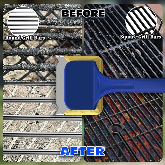 Blue Grill Brush Bristle Free, Replaceable BBQ Cleaning Head Accessories Cleaner - Image 7
