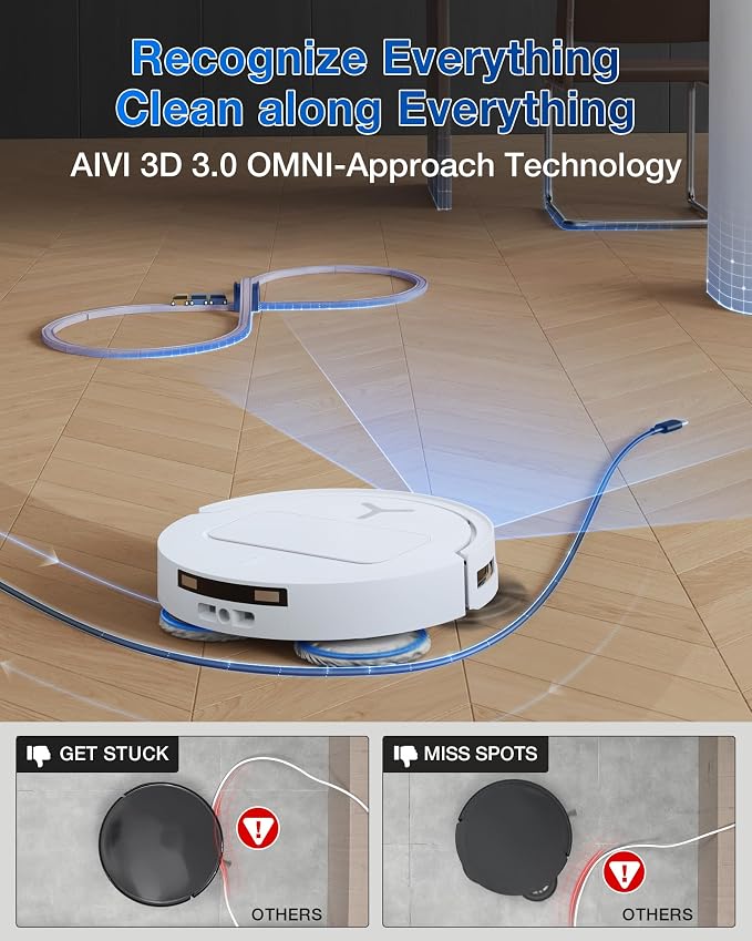 ECOVACS DEEBOT T50 PRO Omni Robot Vacuum and Mop, 3.19” Ultra-Slim, 000Pa - Image 4