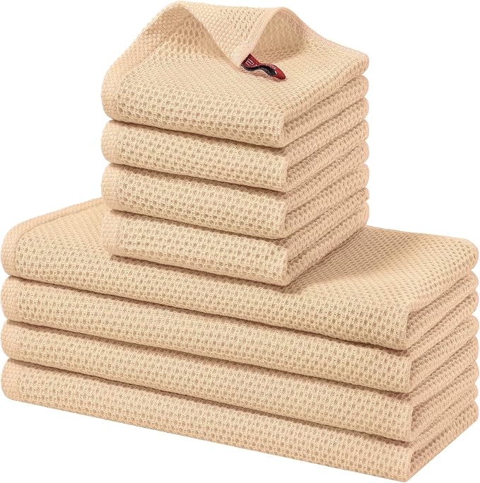 Homaxy 100% Cotton Kitchen Towels and Dishcloths Set, 12 x 12 Inches and 13 x by Homaxy