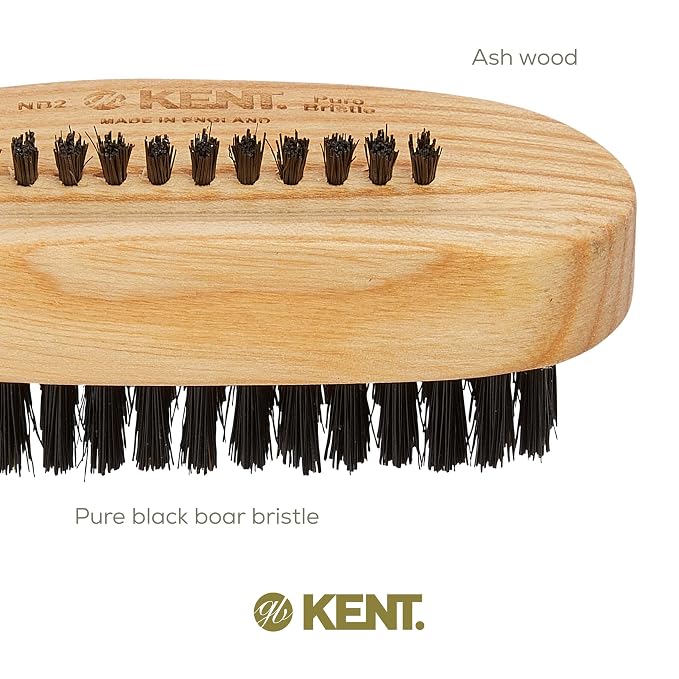 Kent NB2 Natural Bristle Fingernail Brush and Hand Scrub Brush, Beechwood Nail - Image 5