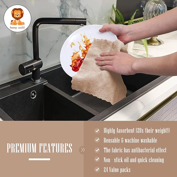 Sunny zzzZZ 24 Pack Kitchen Dishcloths - Image 6