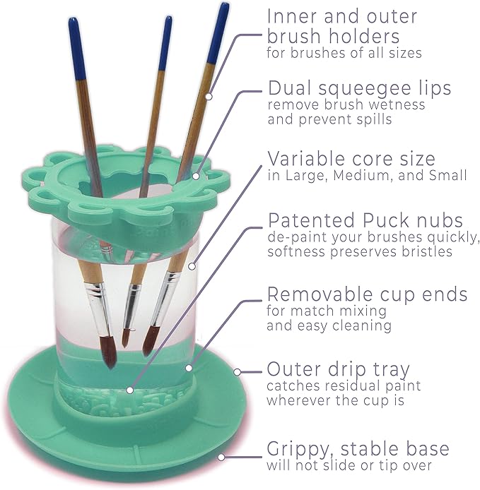 Paint Puck Ultimate Rinse Cup Paint Brush Cleaner – Non-Spill Paint Water Cup & - Image 6