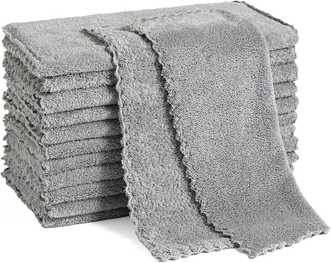 12 Pack Cleaning Cloth, Ultra Soft Absorbent Quick Drying Microfiber Cleaning by Neessno