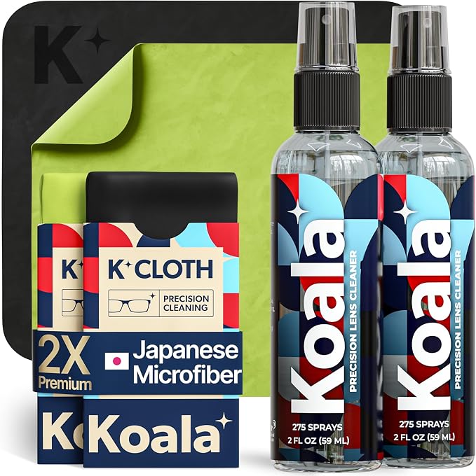 Koala Eyeglass Lens Cleaner Spray Kit | Glasses Cleaner Bottle + Microfiber by KoalaLifestyle