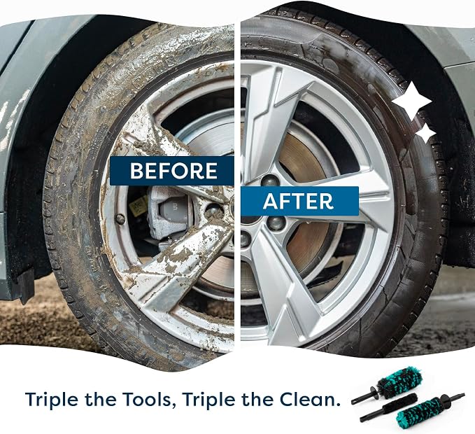Wheel Brush Set – 3 Sizes Multi-Fiber Blend, Non-Scratch Design - Image 5