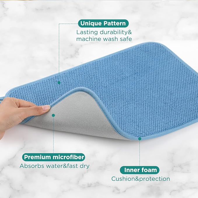 Microfiber Dish Drying Mat, Super Absorbent Kitchen Dish Drying Pad - Image 3