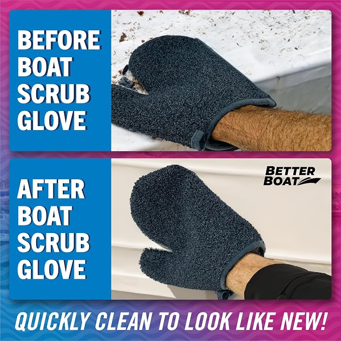 Boat Scrubbing Brush Glove, Heavy-Duty Deck and Hull Scrub Mitt - Image 2