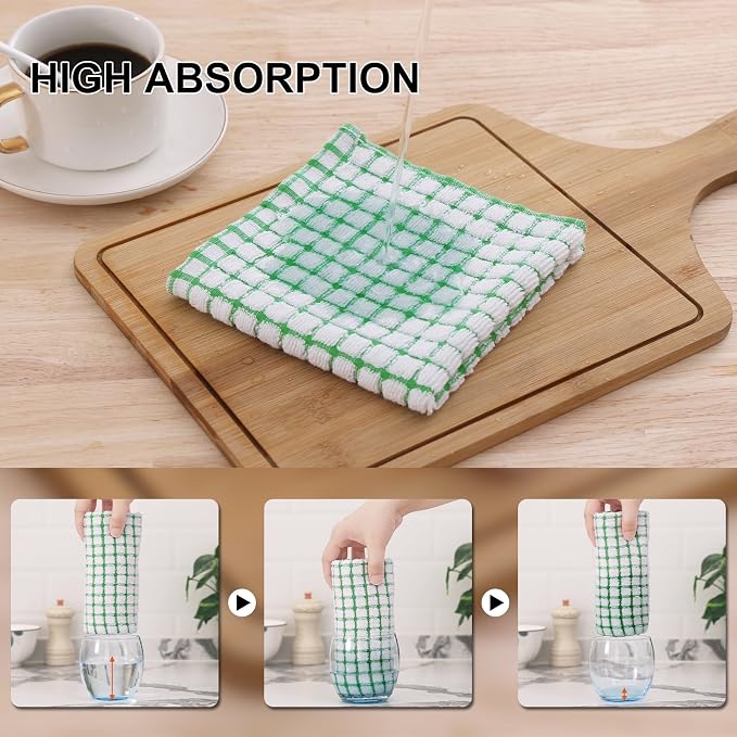 Kitinjoy Cotton 8 Pack Terry Kitchen Towels, 16 x 25 Inches Super Soft and - Image 3