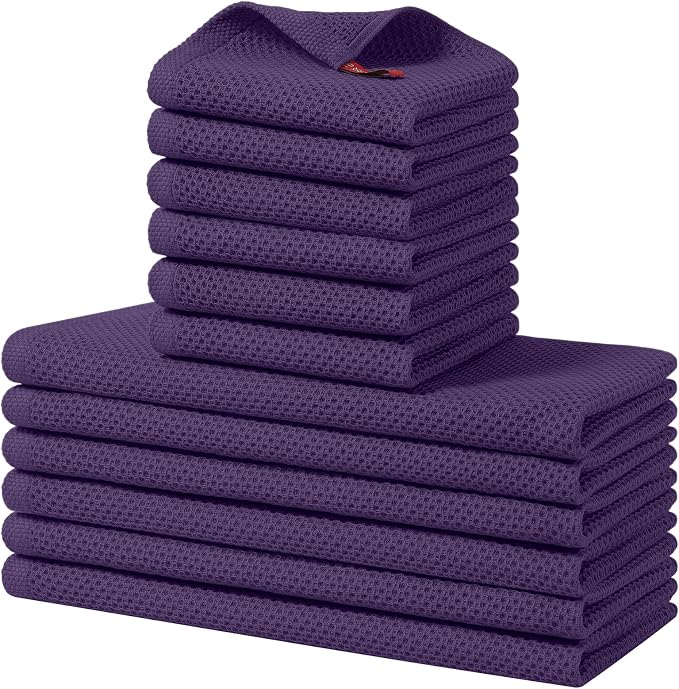 Homaxy 100% Cotton Kitchen Towels and Dishcloths Set, 12 x 12 Inches and 13 x by Homaxy