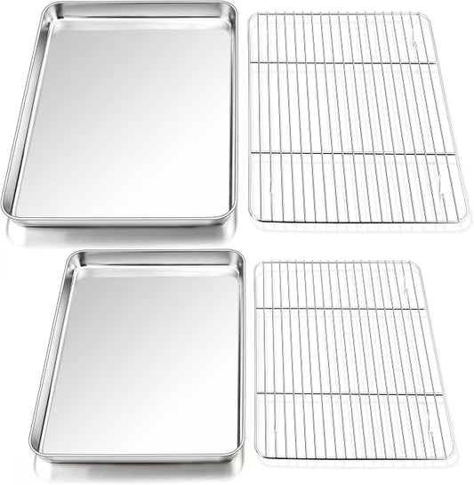 P&P CHEF 16 + 12.5 Inch Stainless Steel Baking Sheet by PPCHEF