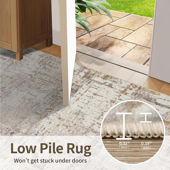 3x5 Washable Entryway Rug, Non Slip Boho Runner Rugs - Image 5