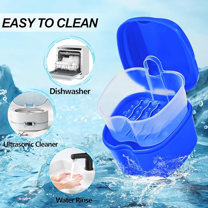2 Pack Denture Bath Case Cup - Image 7