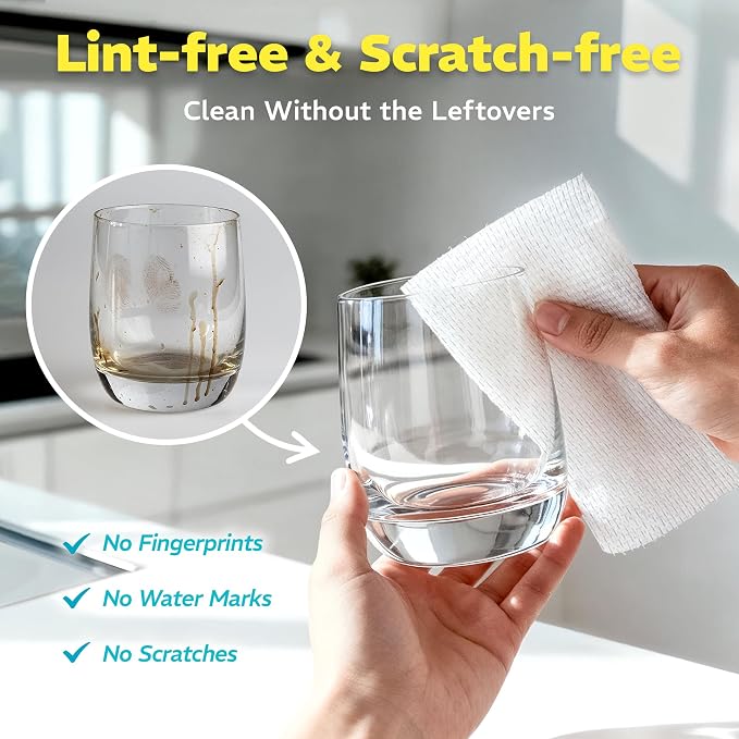 45 Pack Plant-Based Reusable Cleaning Cloth Rolls, Household Hand Wipes - Image 4
