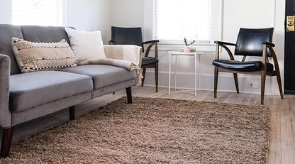 Unique Loom Solid Shag Collection Area Rug (9' x 12' Rectangle, Sandy Brown)
