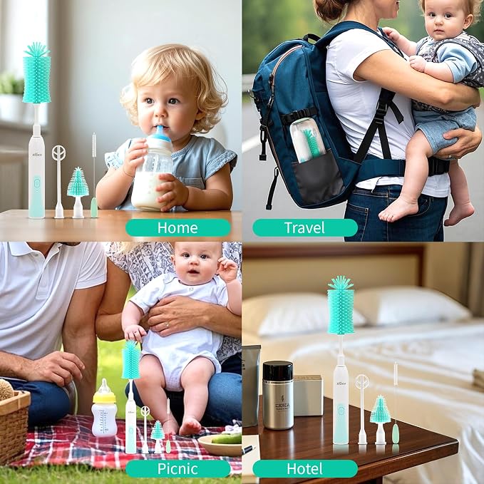 Electric Bottle Brush Cleaner, Portable Electric Baby Bottle Brush Cleaner - Image 7