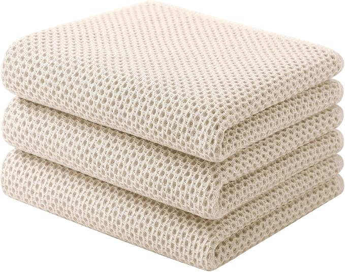 Homaxy 100% Cotton Waffle Weave Kitchen Towels, Quick Drying Cleaning Towels by Homaxy
