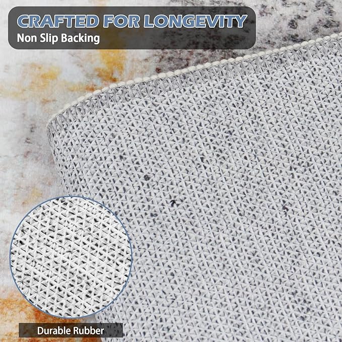 Runner Rug Washable 3x11 FT, Non Slip Rubber Backing Abstract Carpet, Soft Area Rugs for Bedroom Kitchen Hallway Entryway Bathroom, Customized
