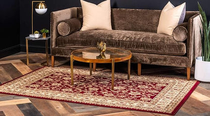 Unique Loom Voyage Collection Area Rug - St. Louis (6' 1" x 9' Rectangle Red/Gold)