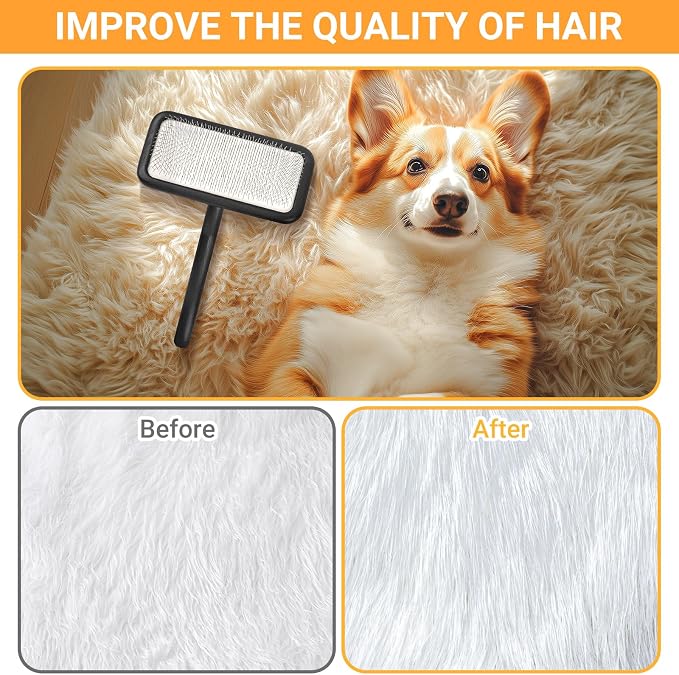 Carpet Rake Sheepskin Wool Brush and Sheepskin Brush Cleaner Comb, More Suitable - Image 4