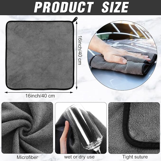 Tallew 40 Pcs Microfiber Towels:16"x16" Microfiber Drying Towels Bulk Micro - Image 2
