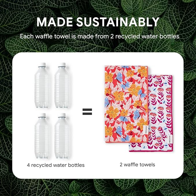 RECYCO Waffle Kitchen Towel Set of 2 - Image 5