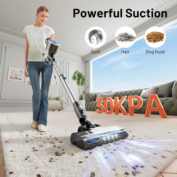 Cordless Vacuum Cleaner with Self-Standing, LED Screen Stick Vacuum Cleaners - Image 3