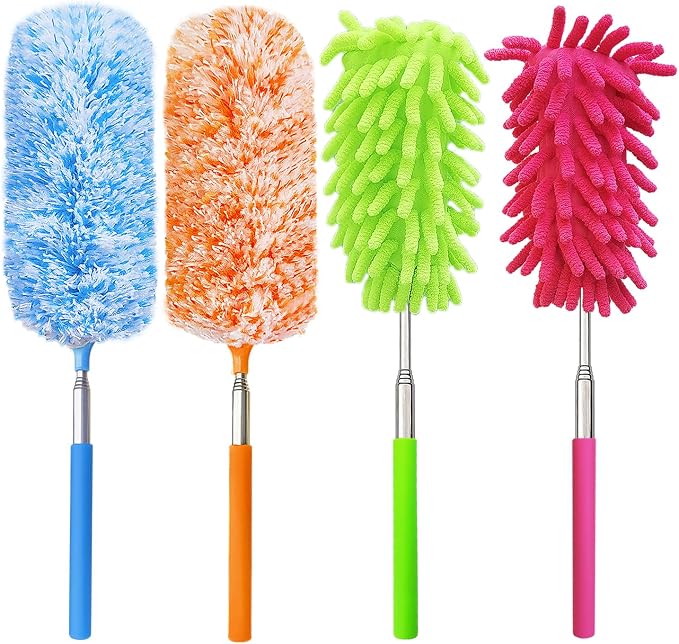 4 Pack Multi-Head Duster Kit, Microfiber & Chenille Heads, by Unknown