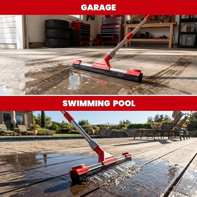 Heavy Duty Floor Squeegee for Concrete Floor – 17.3” EVA Foam Blade - Image 9
