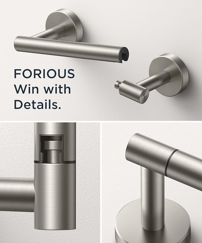 FORIOUS Toilet Paper Holder Wall Mount, Stainless Steel Rustproof Double Post - Image 5