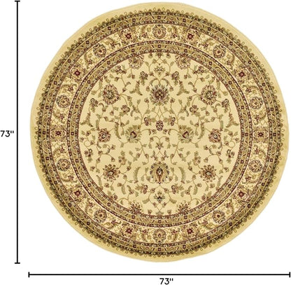 Unique Loom Voyage Collection Traditional Oriental Classic Intricate Design Area Rug (6' 0 x 6' 0 Round, Ivory/Gold)