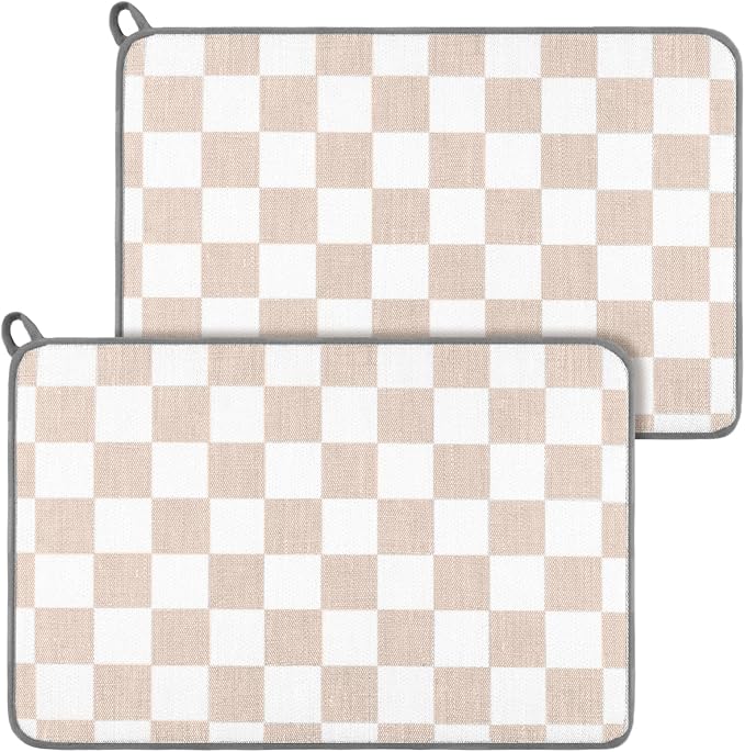 Zonon Checkered Dish Drying Mat by Zonon