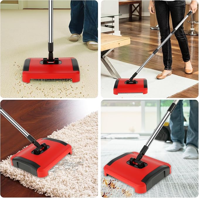 BS Carpet Floor Sweeper with Horsehair Manual Carpet Sweeper Cleaner - Image 8
