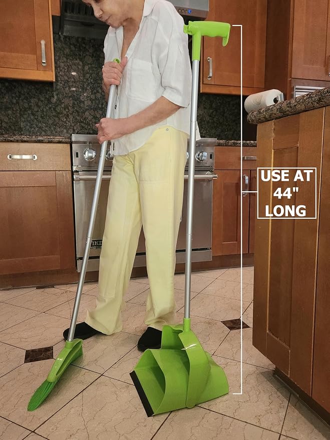 Broom and Dustpan Set for Home, Angled Broom and Upright Dustpan - Image 3