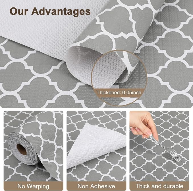 OcePor Non-Adhesive Drawer and Shelf Liner 24IN x 20FT，Non Slip Cabinet and - Image 4