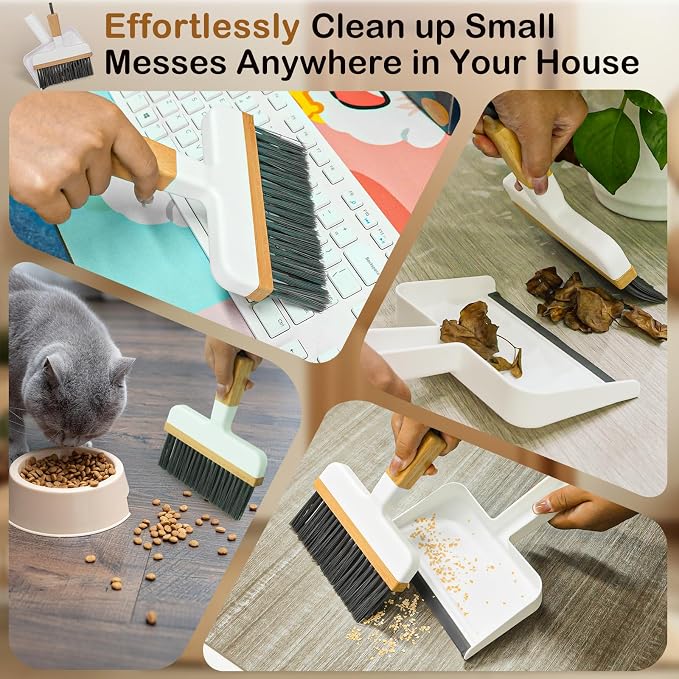 THINKLEARN Mini Dustpan and Brush Set, Portable Broom and Dustpan Combo Set - Image 6