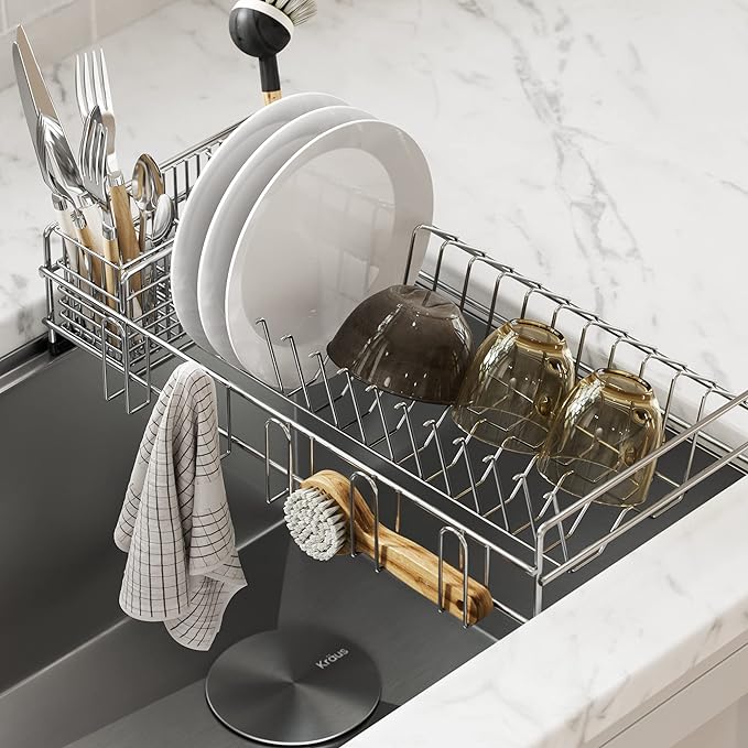 Kraus Workstation Kitchen Sink Dish Drying Rack Drainer and Utensil Holder by KRAUS