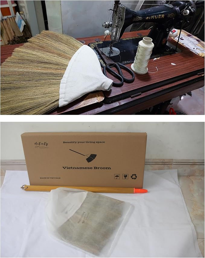 Traditional Vietnamese Handmade Broom, 42 inches Long. - Image 7
