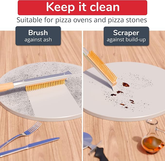 22” Pizza Oven Brush with Stone Scraper - Image 4