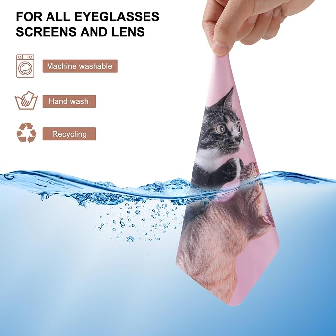 Anywind Microfiber Glasses Cleaner Cloth, Cute Cat Cleaning Clothes - Image 5
