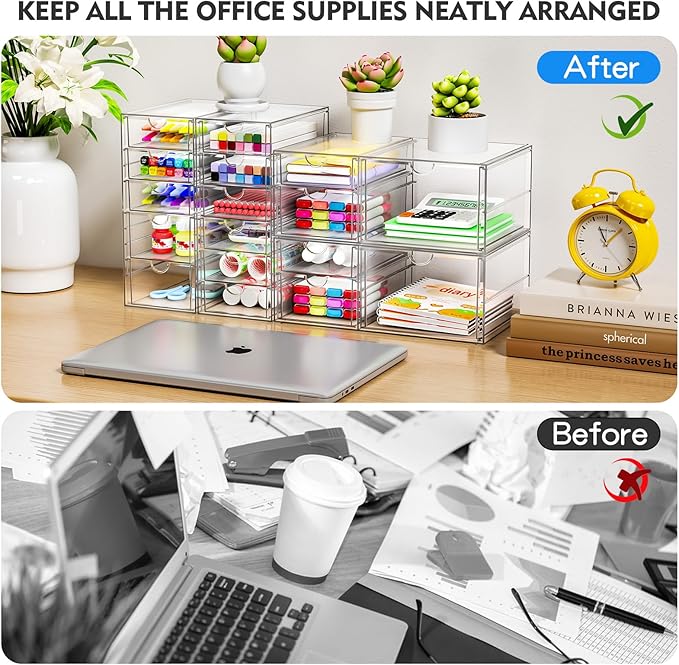 Makeup Acrylic Organizer with 17 Drawers, Desk Organizers and Accessories - Image 6