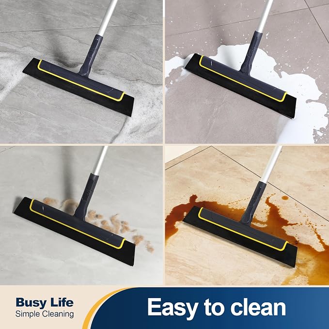 Yocada Floor Squeegee Broom EVA Foam Blade Aluminum Pole - Image 6