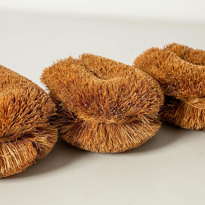 Pack of 3 Tawashi 100% Natural Coconut Coir Fiber Brush, Vegetable Scrub Brush - Image 5