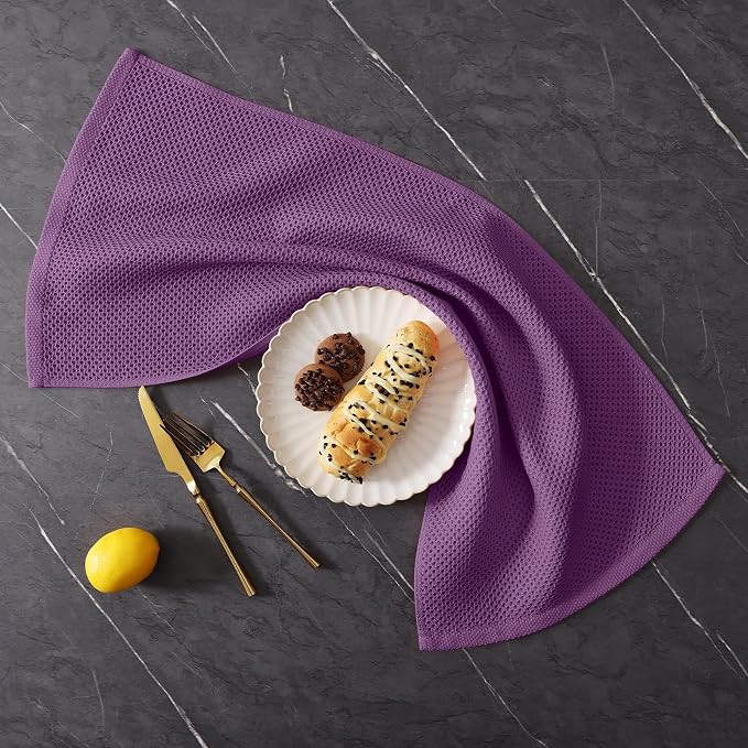 Homaxy 100% Cotton Kitchen Towels and Dishcloths Set, 12 x 12 Inches and 13 x - Image 9