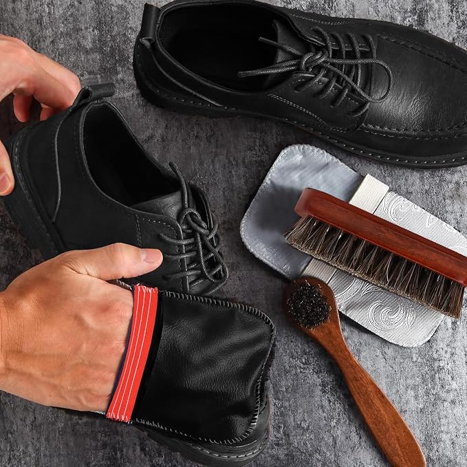3 Pcs Shoe Brush Kit, Premium Horsehair Shoe Brush - Image 7